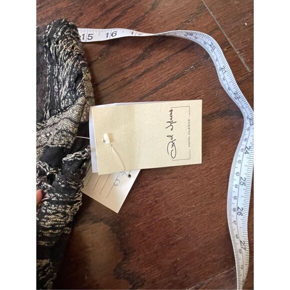 NWT Angel Iglesias‎ linen distressed knee length skirt size 44 - Picture 10 of 11